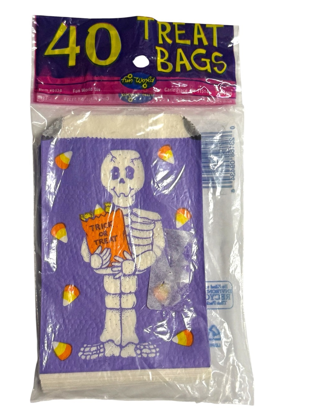 Vintage Halloween "Trick or Treat" Skeleton Treat Bags